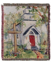 Historic Church 50x60 Woven Throw by   