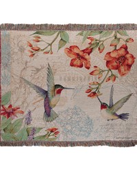 Hummingbirds 50x60 Woven Throw by   