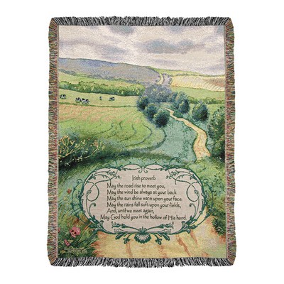  Irish Proverb On Path 50x60 Tapestry Throw