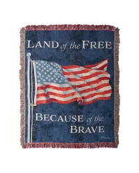Land Of The Free 50x60 Woven Throw by   