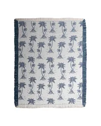Palm Toile 48x60 Rayon Throw by   