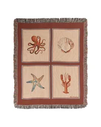 Red Coastal 50x60 Woven Throw by   