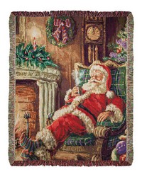 Santa Sipping Cocoa Tap Throw Mar by   