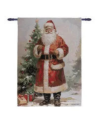 Santa In The Woods 26x36 Wallhanging by   