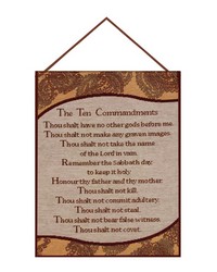 Ten Commandments Tapestry Bannerette by   