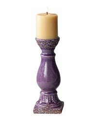 Ceramic Candle Holder Purple Small by   