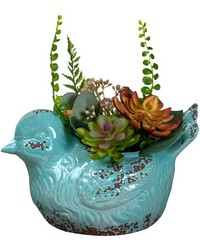 Ceramic Bird Flower Pot by   