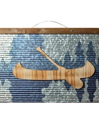 Canoe Metal Sign by   