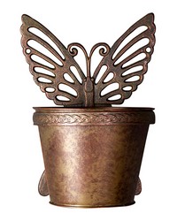 Iron Butterfly Wall Flower Pot by   