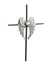 Metal Angel Wings Cross Wheart by   