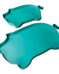 Metal Pig Tray Turquoise Asst S2 by   