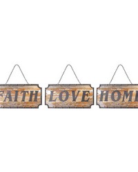 Faith, Home, Love Wood Sign Asst S by   