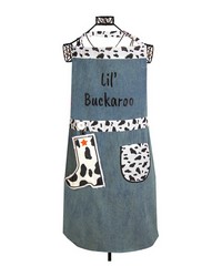 Lil Buckaroo Black And White Childs Apron Handtowel Set by   
