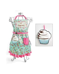 Lil Cupcake Blue Childs Apron Hand Towel Set by   
