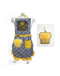 Queen In Training Black Gold Childs Apron & Handtowel Set by   