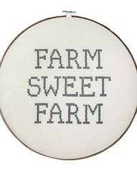 Farm Sweet Farm Embroidery Hoop Sig by   