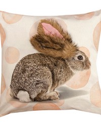 Faux Fur Bunny Pillow Cover 18 X 18 by   