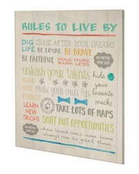 Dog Rules To Live By Wood Sign S2 by   