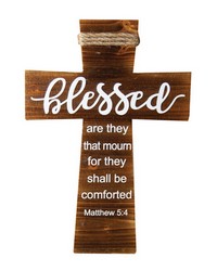 Blessed Are They That Mourn Wooden Wall Cross by  B Berger 