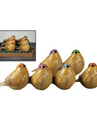 Flocked Carved Bird S6 by   