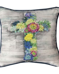 Succulent Cross Brt12 Dye Pillow by  B Berger 