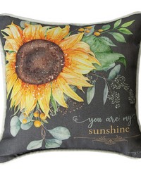 Sunflower Fields mnk12 Dye Pillow by   