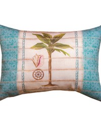 Palm Tree Blues Sand Dollar 18x13 Climaweave Pillow by   
