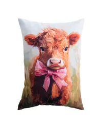 Coquette Higland Cow 13x18 Climaweave Pillow by   