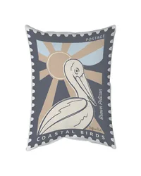 Coastal Stamp Pelican 13x18 Climaweave Pillow by   