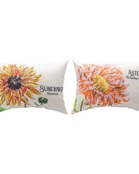 Flower Garden - Aster-sunflower 13x18 Climaweave Pillow by   