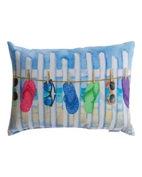 Flip Flop Clothesline 18x13 Climaweave Pillow by   