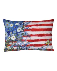 Flowers On Flag18x13 Climaweave Pillow by   