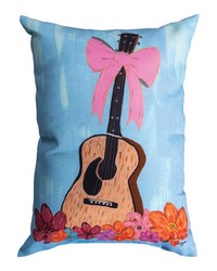 Guitar With Bows 18x13 Climaweave Pillow by   
