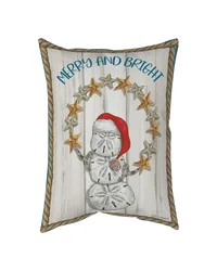 Nautical Holiday Merry And Bright Climaweave Pillow by   