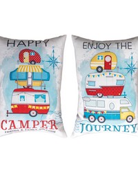 Happy Campers Friends And Family Welcome 13x18 Climaweave Pillow by   