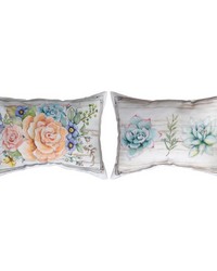 Rosewood Ranch Succlents 18x13 Climaweave Pillow by   