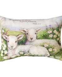His Sheep He Makes Winrect Dye Pillow by   