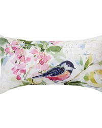Watercolor Birds & Butterflies 17x9 Climaweave Pillow by   