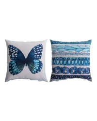 Blue Butterflies Climaweave 18Pillow by   