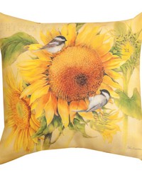 Chickadees Feast 18in Pillow by   