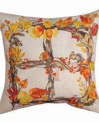 Fall Wreaths Chipmunks Pillow by   