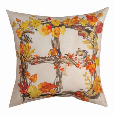 Fall Wreaths Chipmunks Pillow
