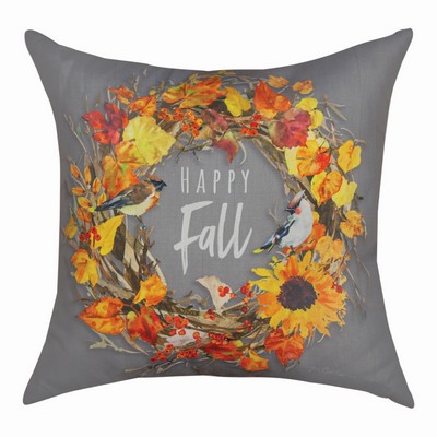  Fall Wreaths happy Fall Pillow