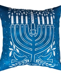 Happy Hanukkah Bird 18 In Climaweave Pillow by   