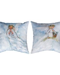 Holiday Tiding - Angel 18 In Climaweave Pillow by   