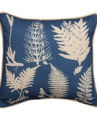 Linen & Blue Ferns vst18 Dtf Pillow by   
