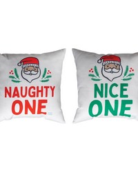 Naughty Or Nice 18 In Climaweave Pillow by   