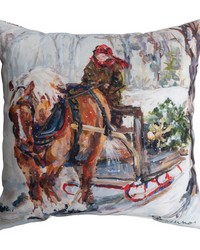 Bringing Home The Christmas Tree 18 In Climaweave Pillow by   