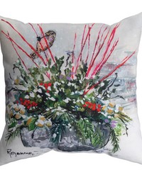 Evergreen Planter 18 In Climaweave Pillow by   