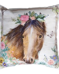 Rosewood Ranch - Horse 18 In Climaweave Pillow by   